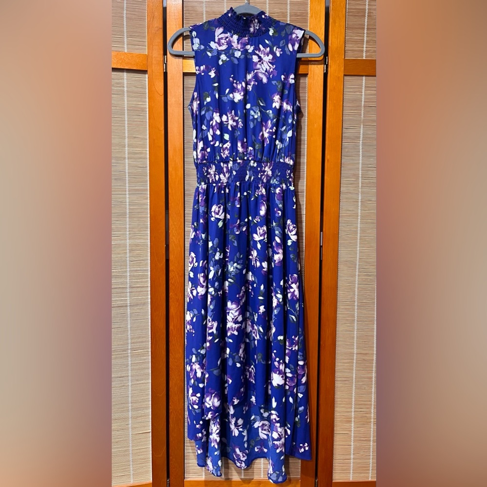 Nanette Lepore sleeveless high low purple floral print dress NWOT, size 4